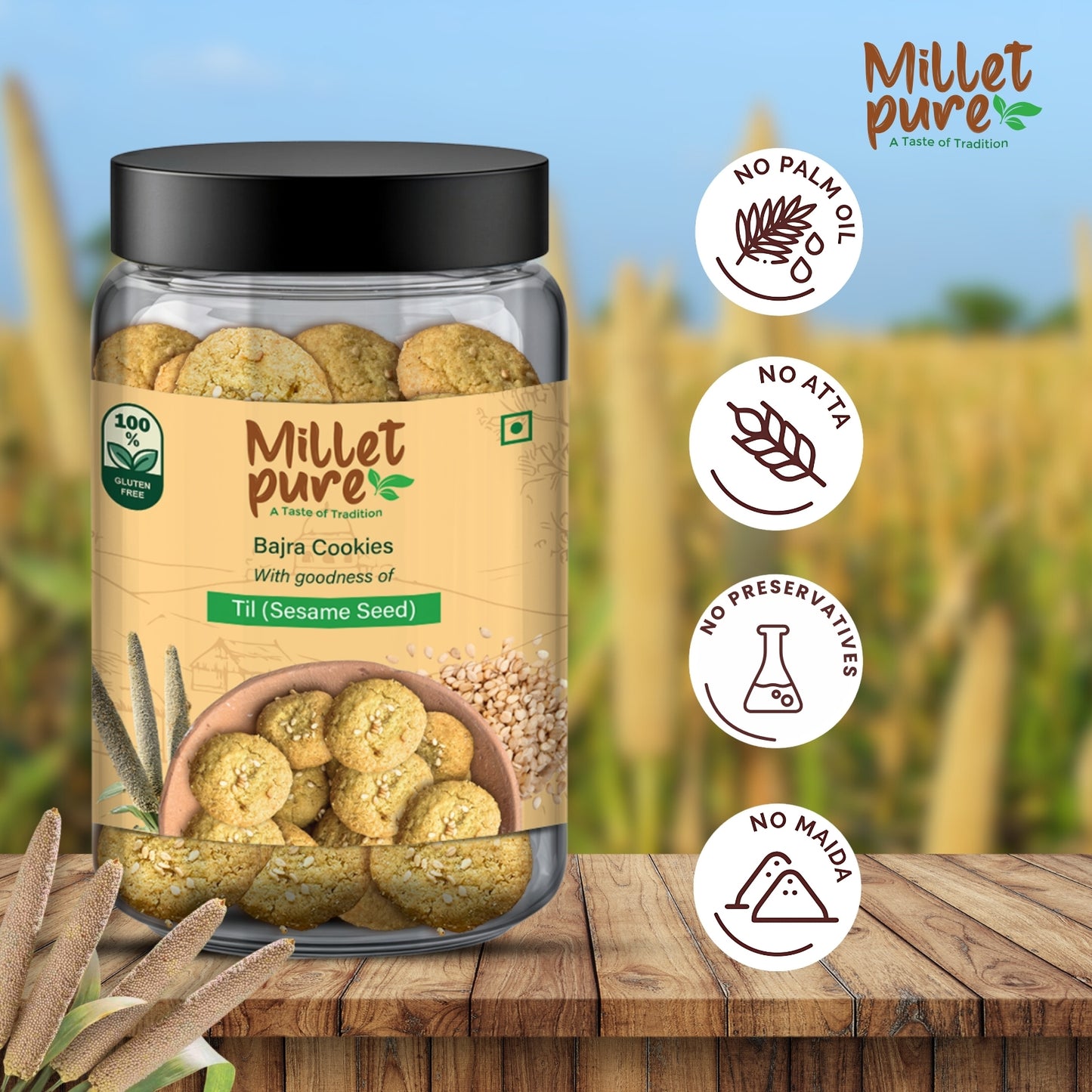 Bajra Cookies with Goodness of Seasome (340 Grams)