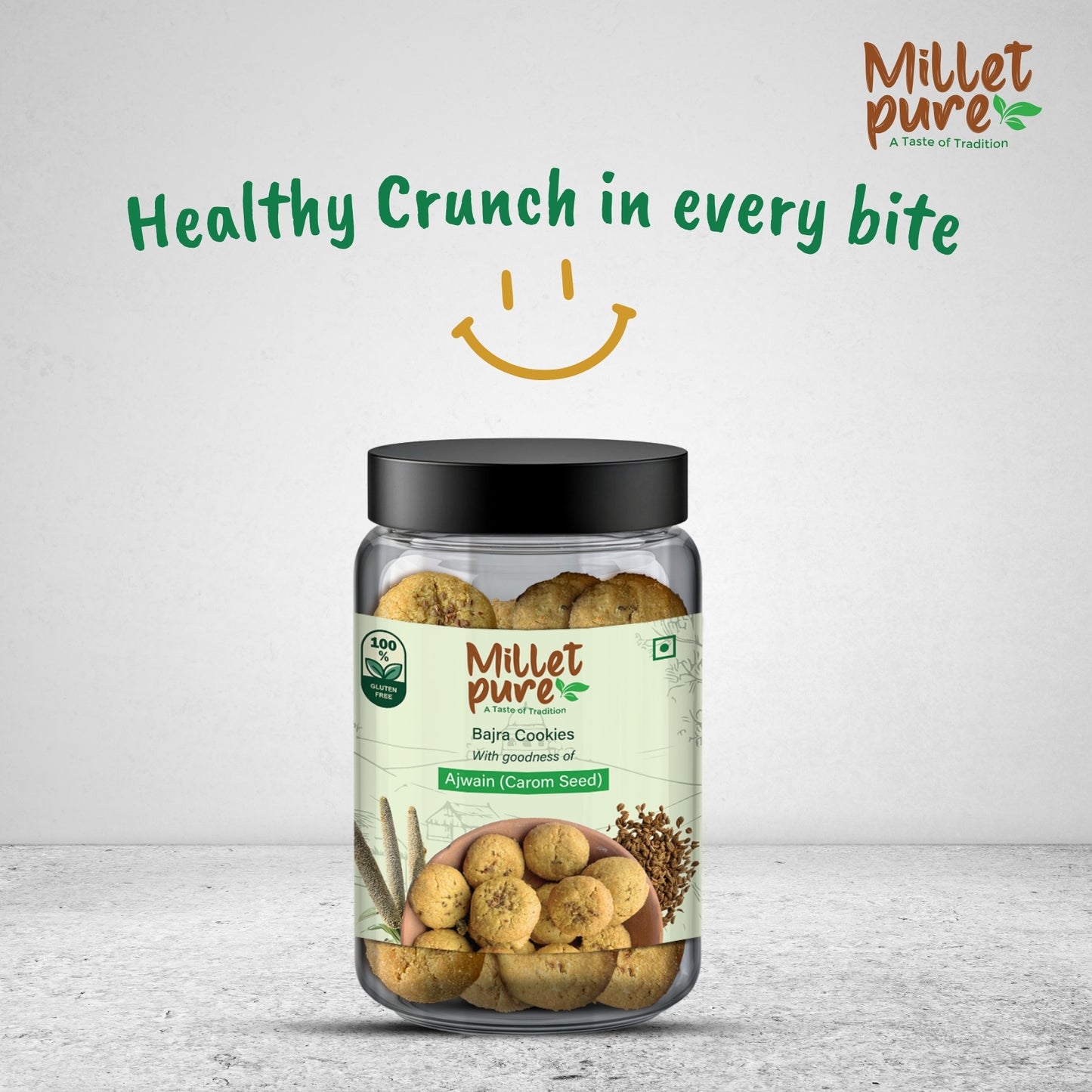 Bajra Cookies with Goodness of Ajwain (340 Grams)